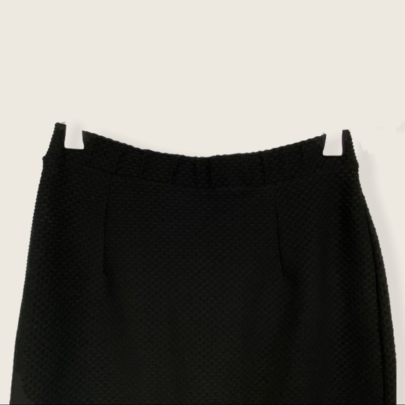 Mandy Evans Black Waffle Knit Crepe Peplum Skirt - Picture 9 of 9